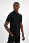 Men's Slim Fit 3-Piece Black Non-Stretch Cotton Polo Collar T-Shirt - 6
