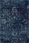 Navy Blue Themed Motif Ethnic Floral Patterned Vintage Decorative Carpet 4914