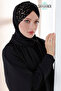 Leather Leopard One Side Knot Practical Shawl Black - 3