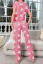 طقم بيجامة نسائي بأكمام قصيرة PinkCatBig - 3