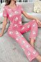 طقم بيجامة نسائي بأكمام قصيرة PinkCatBig