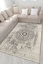 Gray Beige Themed Abstract Traditional Motif Patterned Vintage Decorative Carpet 4908 - 3