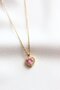 Stainless 316L Steel Necklace - Perfect Heart with Pink Stones - Anti-Allergic and Non-Tarnish Necklace - 4