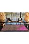 Framed Purple Color Patterned Modern Patterned Woven Base and Decorative Washable Carpet Miravip8631 - 3