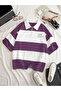 Unisex Large Size Ny Printed Cotton Zippered Polo Collar Oversize T-Shirt