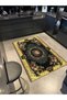 Yellow Traditional Patterned Modern Patterned Woven Base and Decorative Washable Carpet Miravip8588 - 2