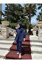 Special Stone Buttoned Crepe Suit Navy Blue - 8