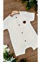 Suede Bear Patterned 100% Cotton Muslin Baby Onesie - Summer - 3