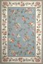 Blue Frame Ivy Flower Pattern Woven Base and Decorative Washable Carpet Miravip8556