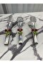 Cherry Silver Stylish Serving Presentation Set Titanium Coated 3-Piece Tongs Set Stainless Steel - 4