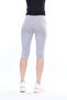 Super Quality Gray Melange Combed Cotton Lycra Below Knee Capri Leggings High Waist - 4