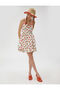 Strapless Mini Dress Balloon Skirt Cherry Printed Lined Cotton - 3