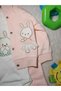 Mc Elci Baby Girl Rabbit Embroidered 3 Piece Hooded Long Sleeve Seasonal Baby Girl Bodysuit Set - 4