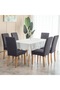 6-Piece Chair Cover Anthracite Color Lycra Washable