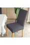 6-Piece Chair Cover Anthracite Color Lycra Washable - 2