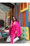 Women's 3 Piece Jacket Vest Skirt Set Imported Fabric Fuchsia
