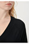 V Neck Black Sweater Loose Fit / Loose Comfortable Cut 1710144-900 - 5