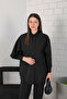 Black Collar Detailed Set - Set 3-3121 - 3