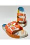 Anti-Slip Anatomical Sole Orange Double Strap Non-Fastening Women's Home Street Guest and Wet Floor Slippers
