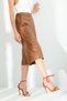 Adriana Single Strap Ribbon Detailed Tan Matte 10 cm Women's Classic Heeled Shoes - 2