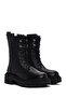 Black Leather Women's Boots - Zippered - 5