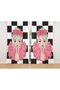 Checkered Bow Girl Patterned Children's Room Curtain (Single Wing Pricing) - 2