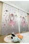Gray Princess Sitting on the Moon Patterned Children & Baby Room Background Curtain (Single Wing Pricing) - 2