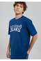 Jeans Printed Navy Blue T-Shirt Loose Fit / Loose Relaxed Fit0612008-70721 - 2