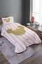 Pink Ribbon Gold Mickey Patterned Single Pique Set and Bedspread - 2