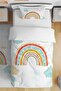 Bohemian Colorful Rainbow Patterned Single Baby Kids Duvet Cover Set