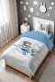 Cute Teddy Bear Pilot Patterned Single Baby Kids Bedding Set - 3