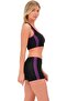 Striped Shorts Swim Bikini 5509 Black Purple - 5