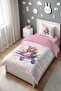 Pink Pilot Teddy Bear Patterned Single Baby Kids Bedding Set - 3