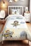 Striped Pilot Animals Patterned Single Baby Kids Bedding Set