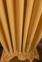 Crown Mustard Solid Color Linen Background Curtain, Pleat-Free Plain Sewing, Extra-Fore Drawstring, Single Wing - 6
