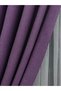 Dark Lilac Solid Color Linen Background Curtain, Pleatless Plain Sewing, Extrafor Drawstring, Single Wing - 4