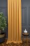 Crown Mustard Solid Color Linen Background Curtain, Pleat-Free Plain Sewing, Extra-Fore Drawstring, Single Wing - 7