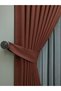 Crown Tile Solid Color Linen Background Curtain, Pleat-Free Plain Sewing, Extra-Fore Drawstring, Single Wing - 3