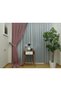 Crown Dried Rose Solid Color Linen Background Curtain, Pleat-Free Plain Planting, Extra-Fore Drawstring, Single Wing - 8