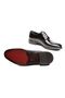 Black Needle Patterned Patent Leather Genuine Leather Leather Sole Classic Shoes - 2