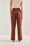 Women's Brown Double Fabric Velcro High Waist Palazzo Trousers 60221010 - 5