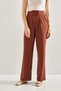 Women's Brown Double Fabric Velcro High Waist Palazzo Trousers 60221010 - 3