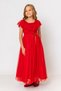 Girl's Tulle Lace Floral Belted Evening Dress - 2