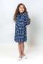 Girl's Ribbon Collar Polka Dot Pleated Dress - 3