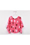 Girl's Round Neck Polka Dot Pleated Blouse - 5