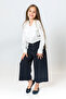 Girl's Front Zippered Wide Leg Trousers - 4