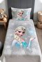 Snow Crystal Gray Elsa Patterned Bedspread and Pillowcase