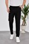 Men's Black Full Stretchy Lycra Fabric Slim Jogger Pants - 2