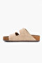 Women's Arizona Beige Double Buckle Slippers - 6