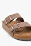 Women's Arizona Brown Double Buckle Slippers - 8